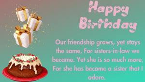 Birthday Wishes For Sister In Law