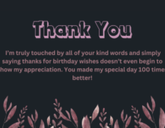 Thank You For Birthday Wishes