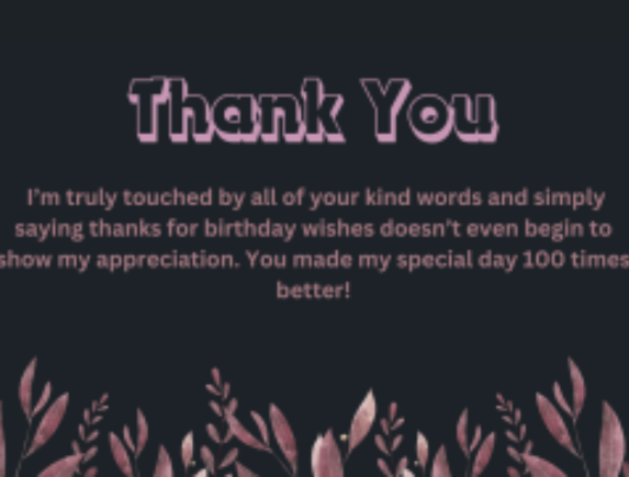 Thank You For Birthday Wishes
